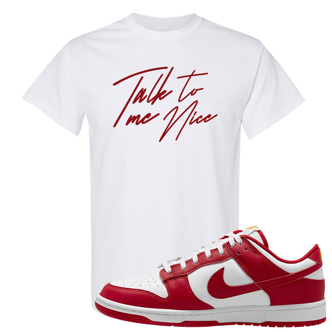 Red White Yellow Low Dunks T Shirt | Talk To Me Nice, White
