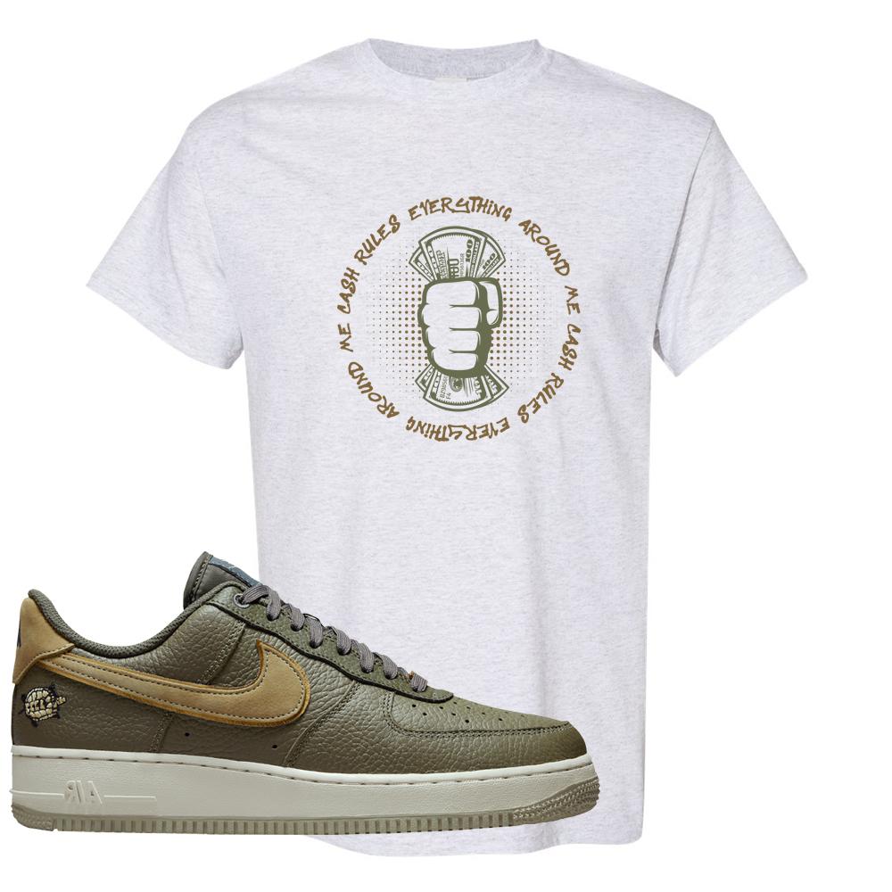 Tortoise Low AF1s T Shirt | Cash Rules Everything Around Me, Ash