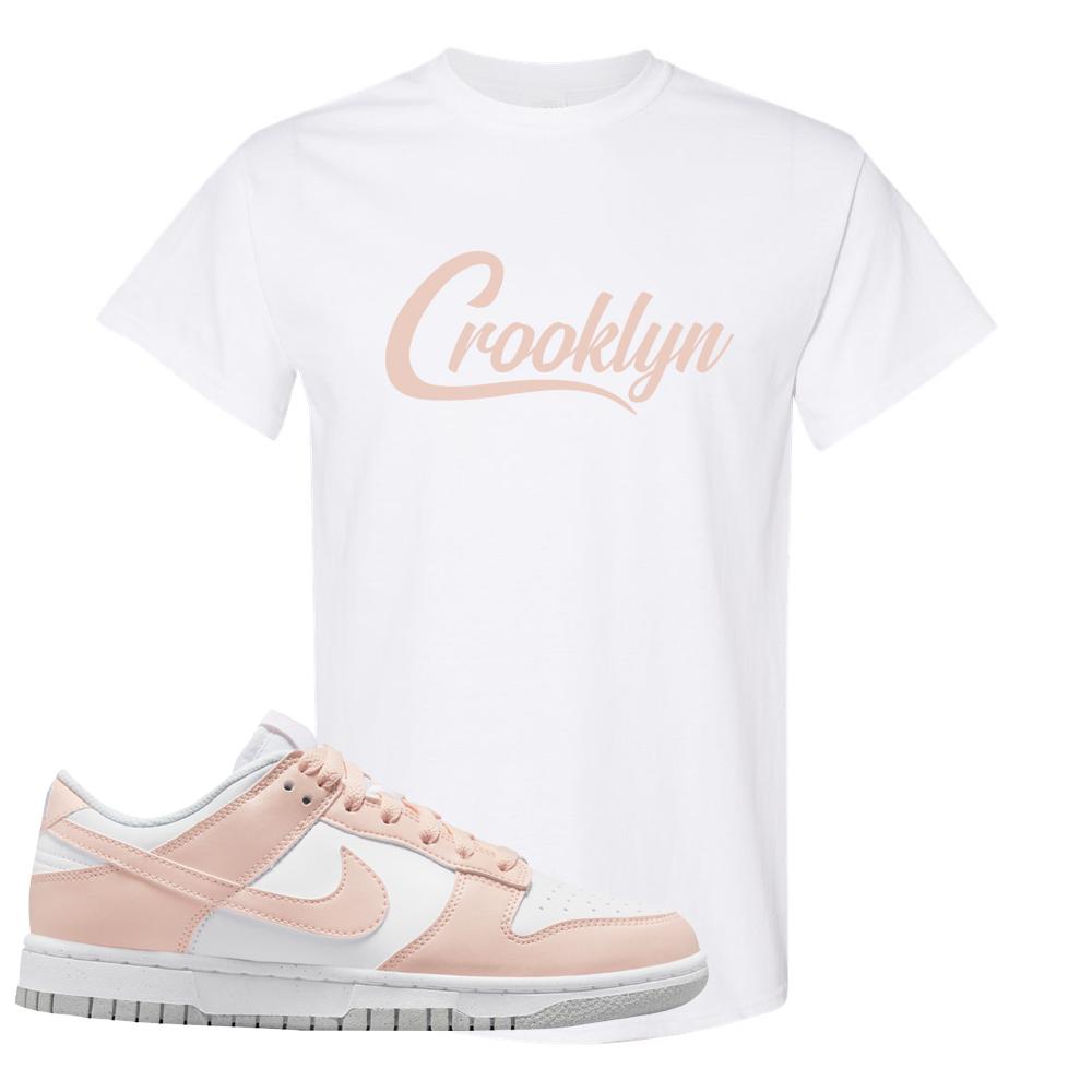 Move To Zero Pink Low Dunks T Shirt | Crooklyn, White