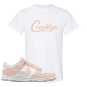 Move To Zero Pink Low Dunks T Shirt | Crooklyn, White