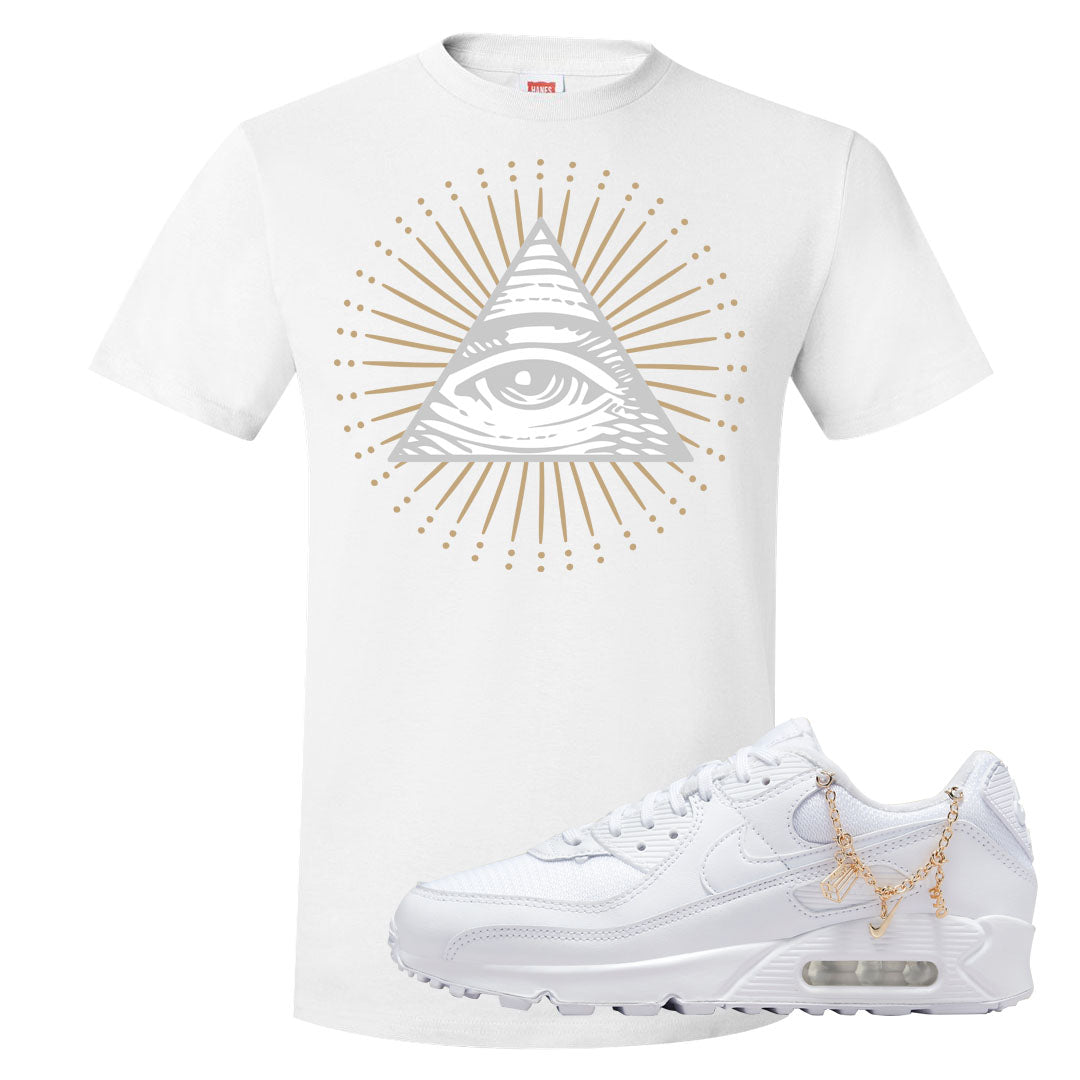 Charms 90s T Shirt | All Seeing Eye, White