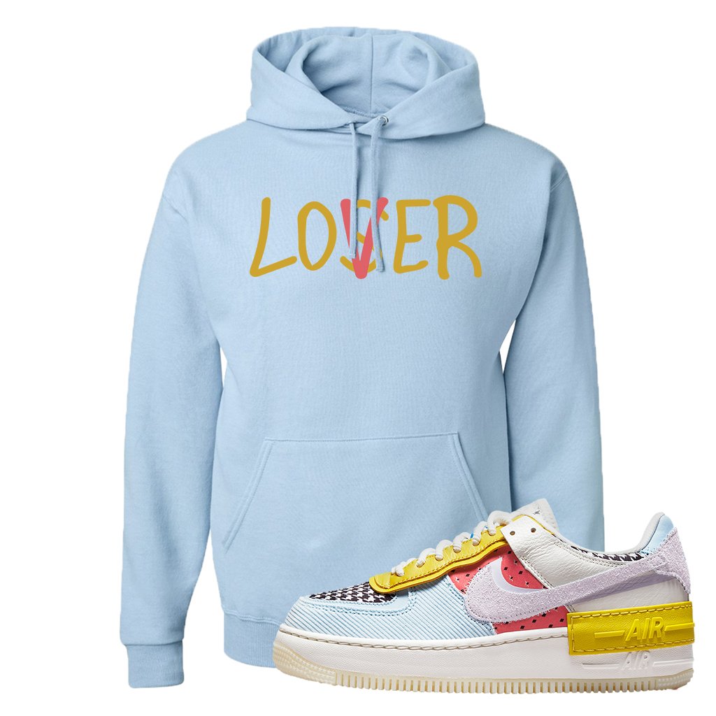 Air Force 1 Shadow Multi-Color Hoodie | Lover, Light Blue