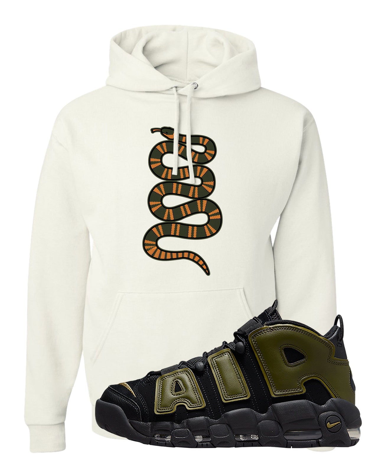 Guard Dog More Uptempos Hoodie | Coiled Snake, White