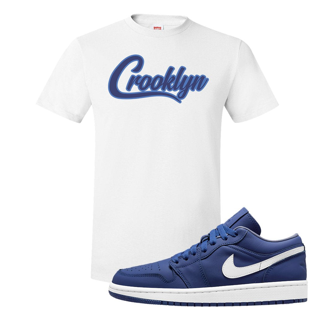 WMNS Dusty Blue Low 1s T Shirt | Crooklyn, White