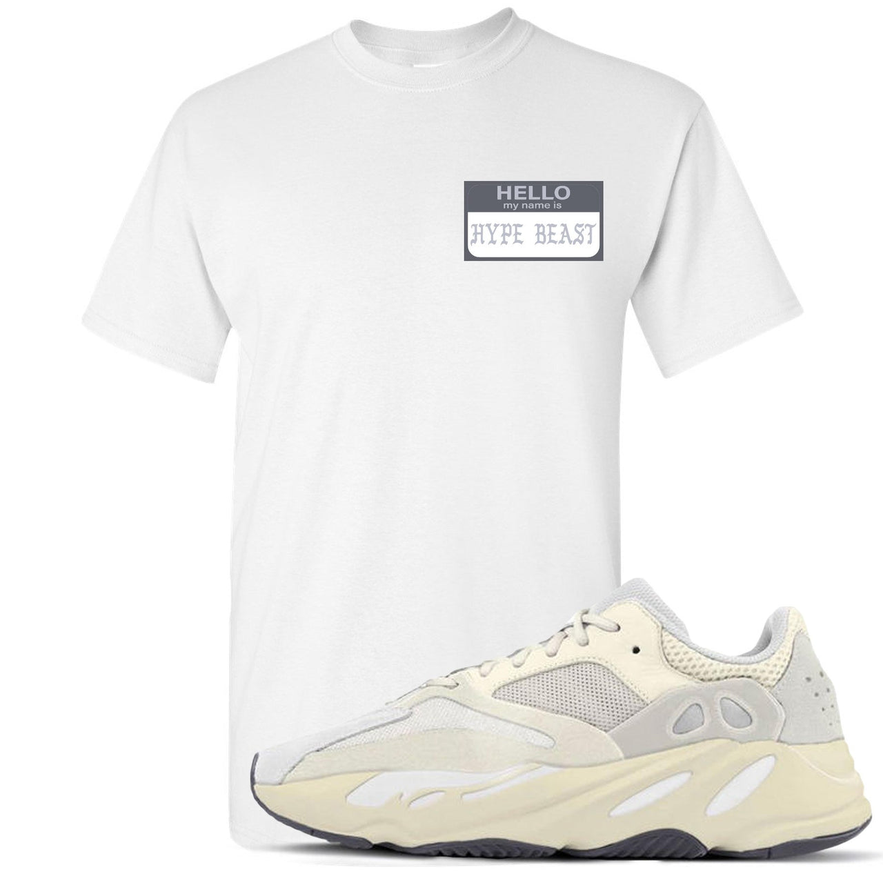 Analog 700s T Shirt | Hello My Name Is Hype Beast Pablo, White