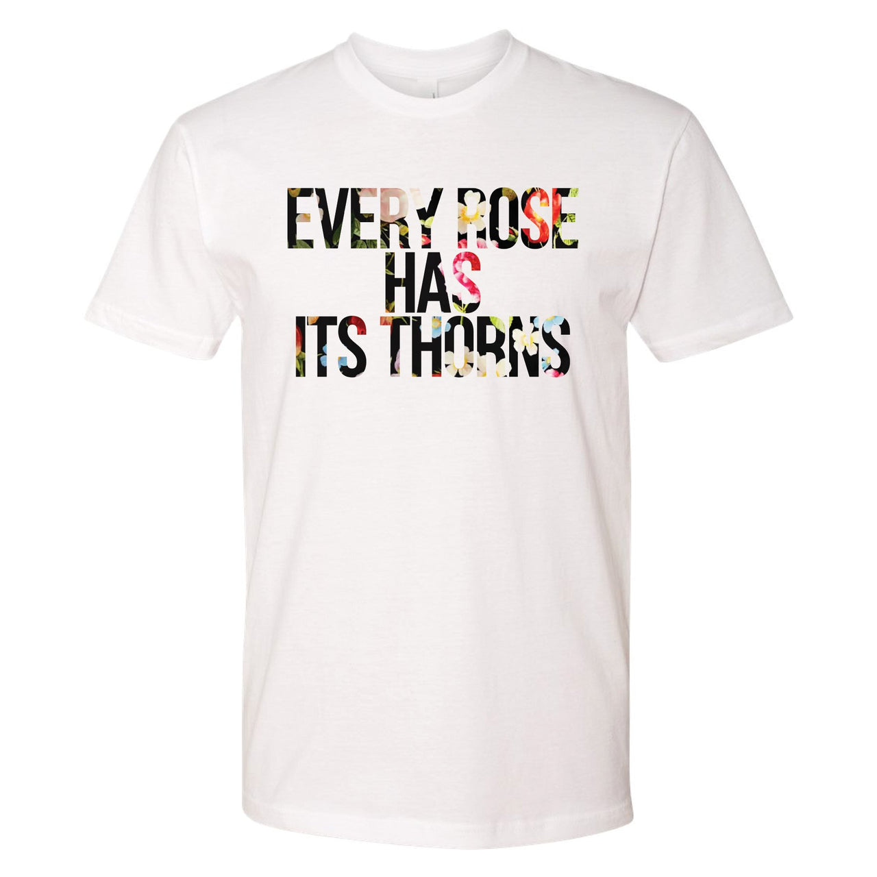Floral One Foams T Shirt | Every Rose Has Its Thorns, White