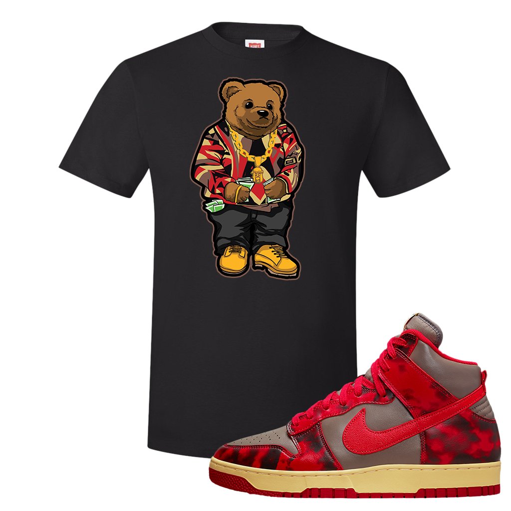 Acid Wash Red 1985 High Dunks T Shirt | Sweater Bear, Black