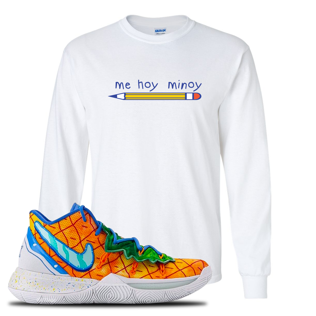 Kyrie 5 Pineapple House Mi Hoy Minoy White Sneaker Hook Up Longsleeve T-Shirt