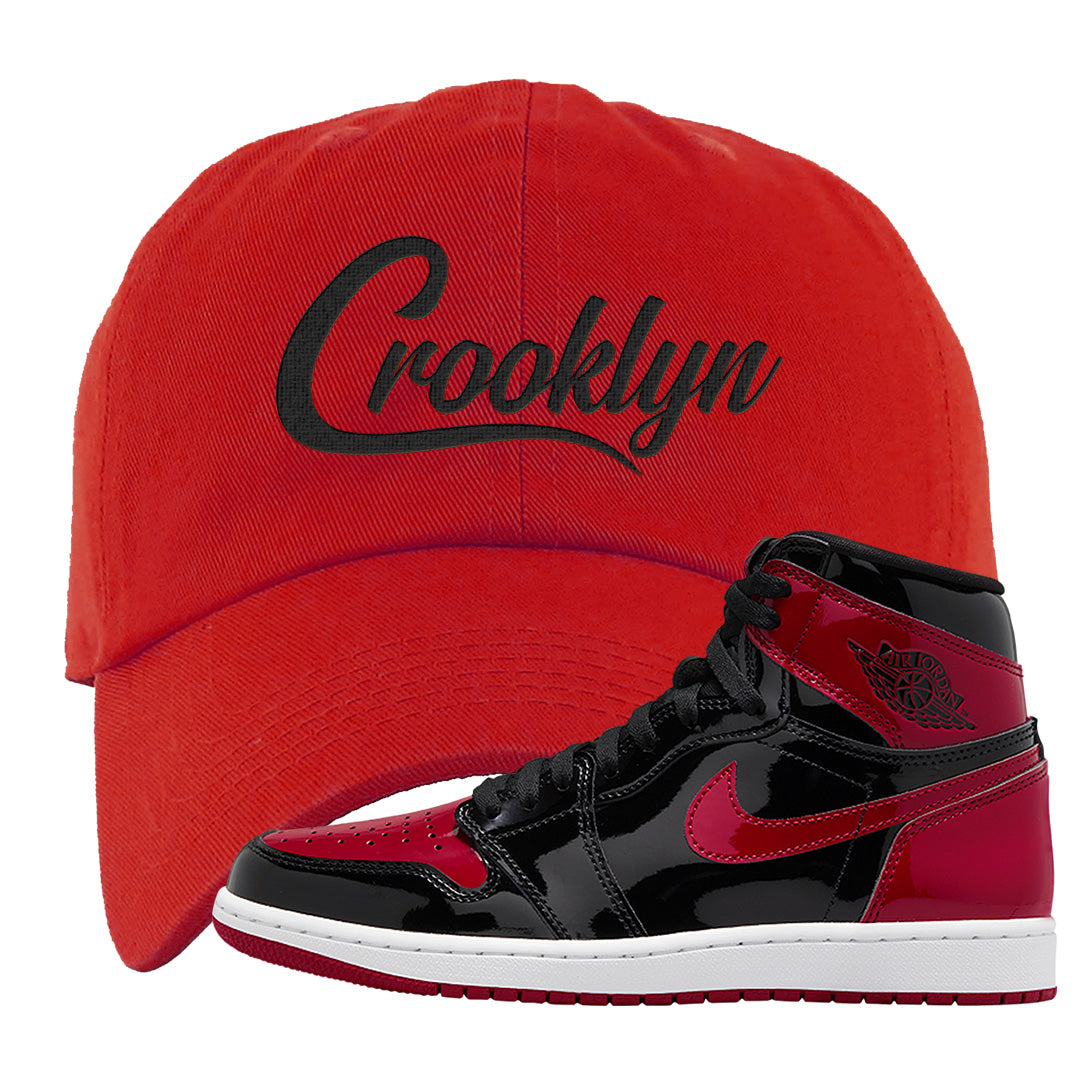 Patent Bred 1s Dad Hat | Crooklyn, Red