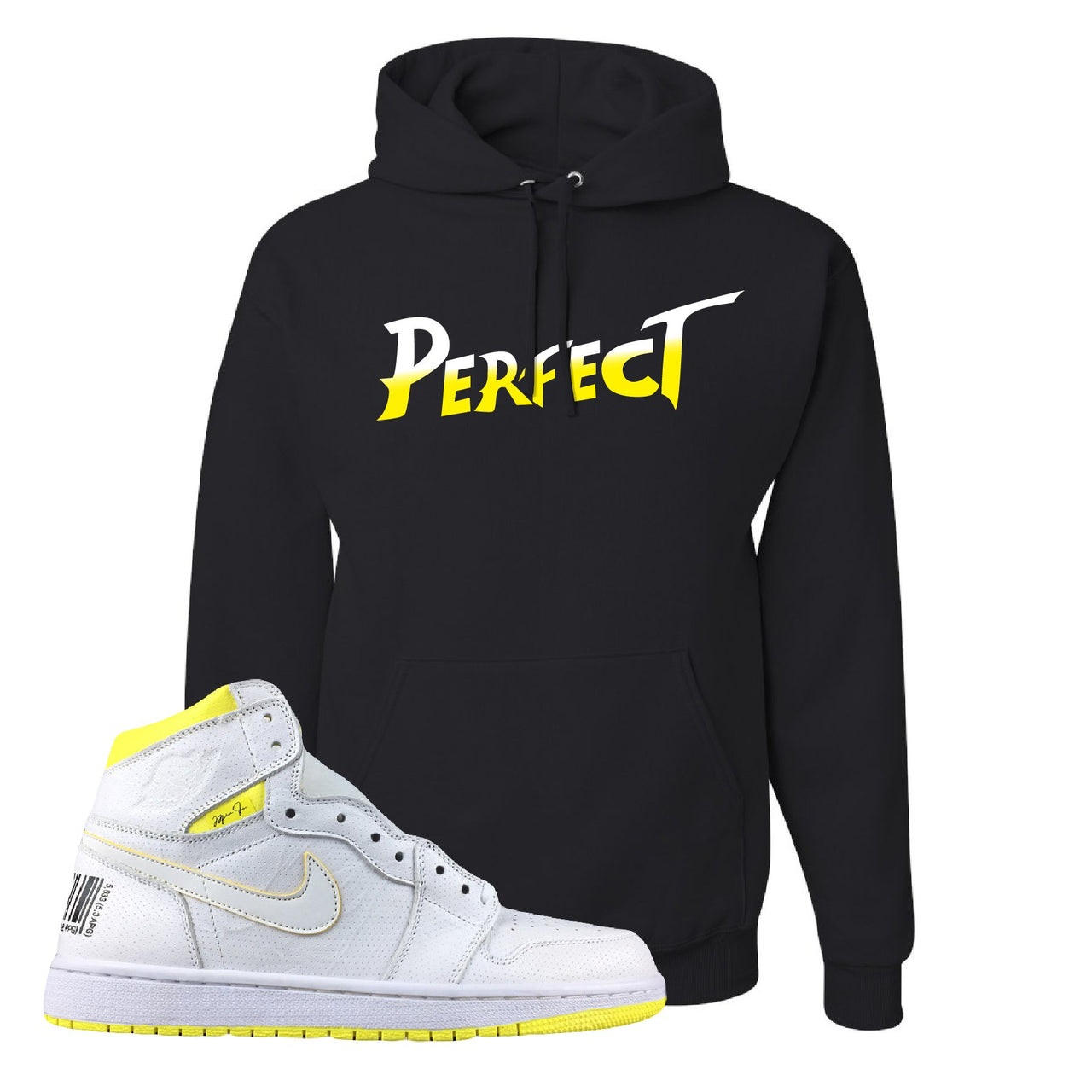 Air Jordan 1 First Class Flight Street Fight Perfect Black Sneaker Matching Pullover Hoodie