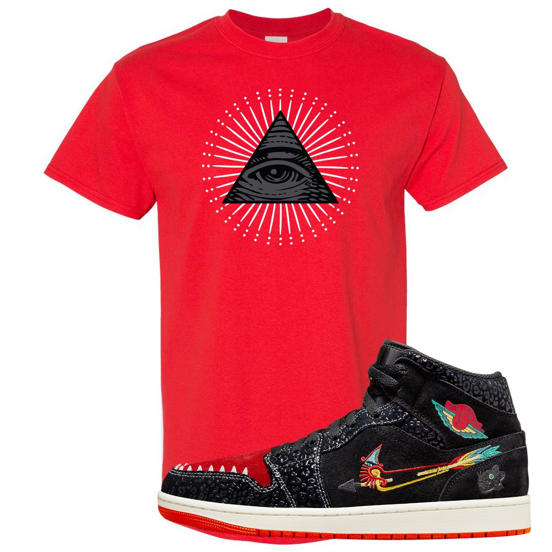 Always Familia Mid 1s T Shirt | All Seeing Eye, Red