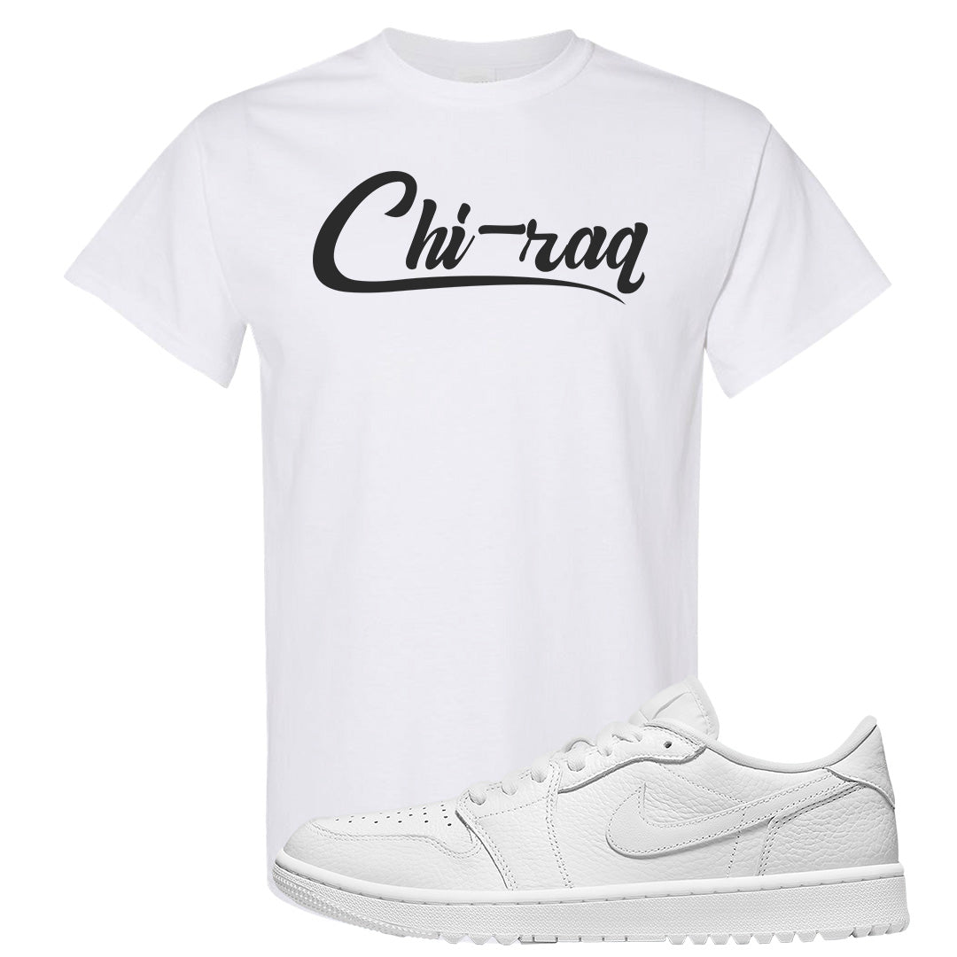 Triple White Golf Low 1s T Shirt | Chiraq, White