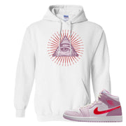 Valentine's Day Mid 1s Hoodie | All Seeing Eye, White