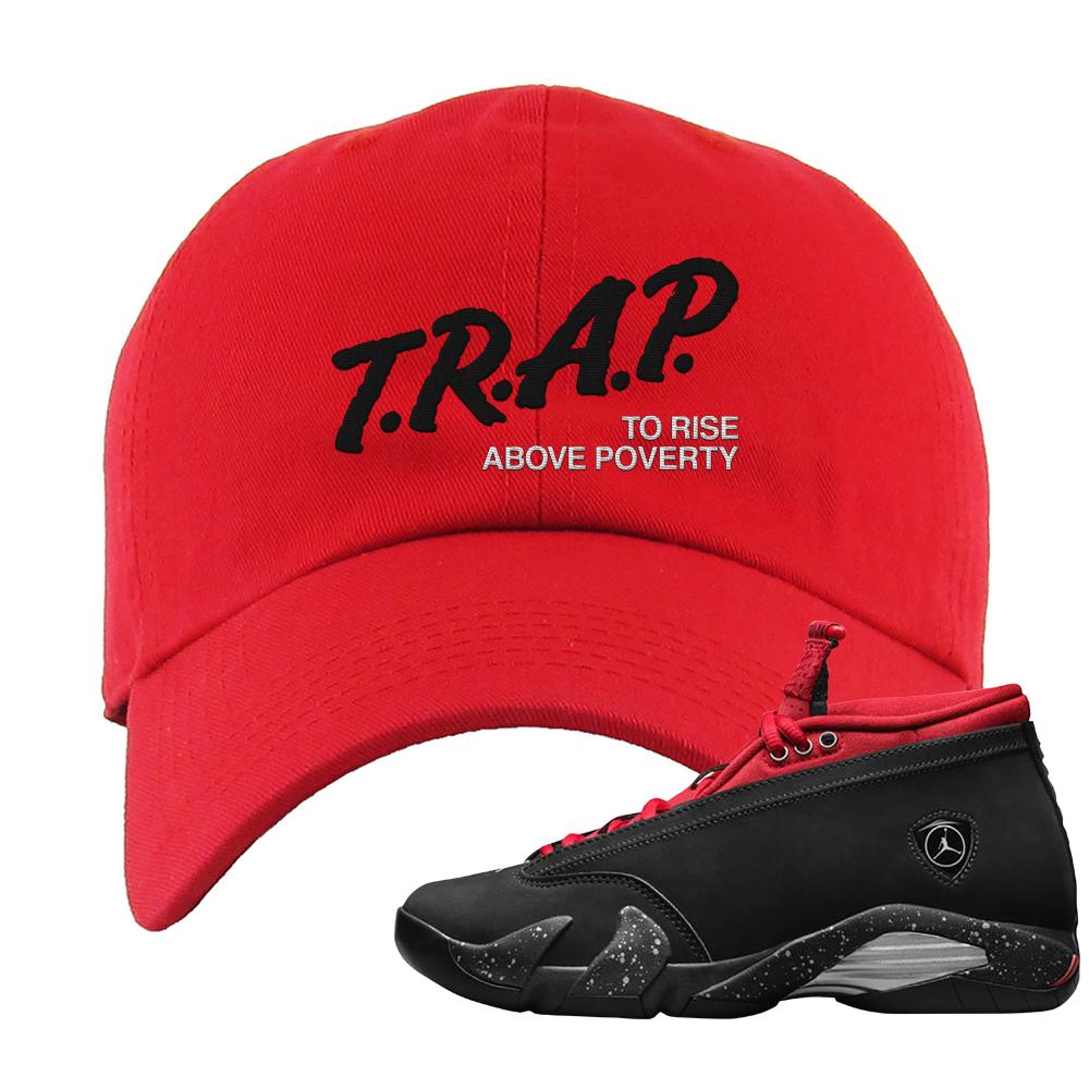 Red Lipstick Low 14s Dad Hat | Trap To Rise Above Poverty, Red