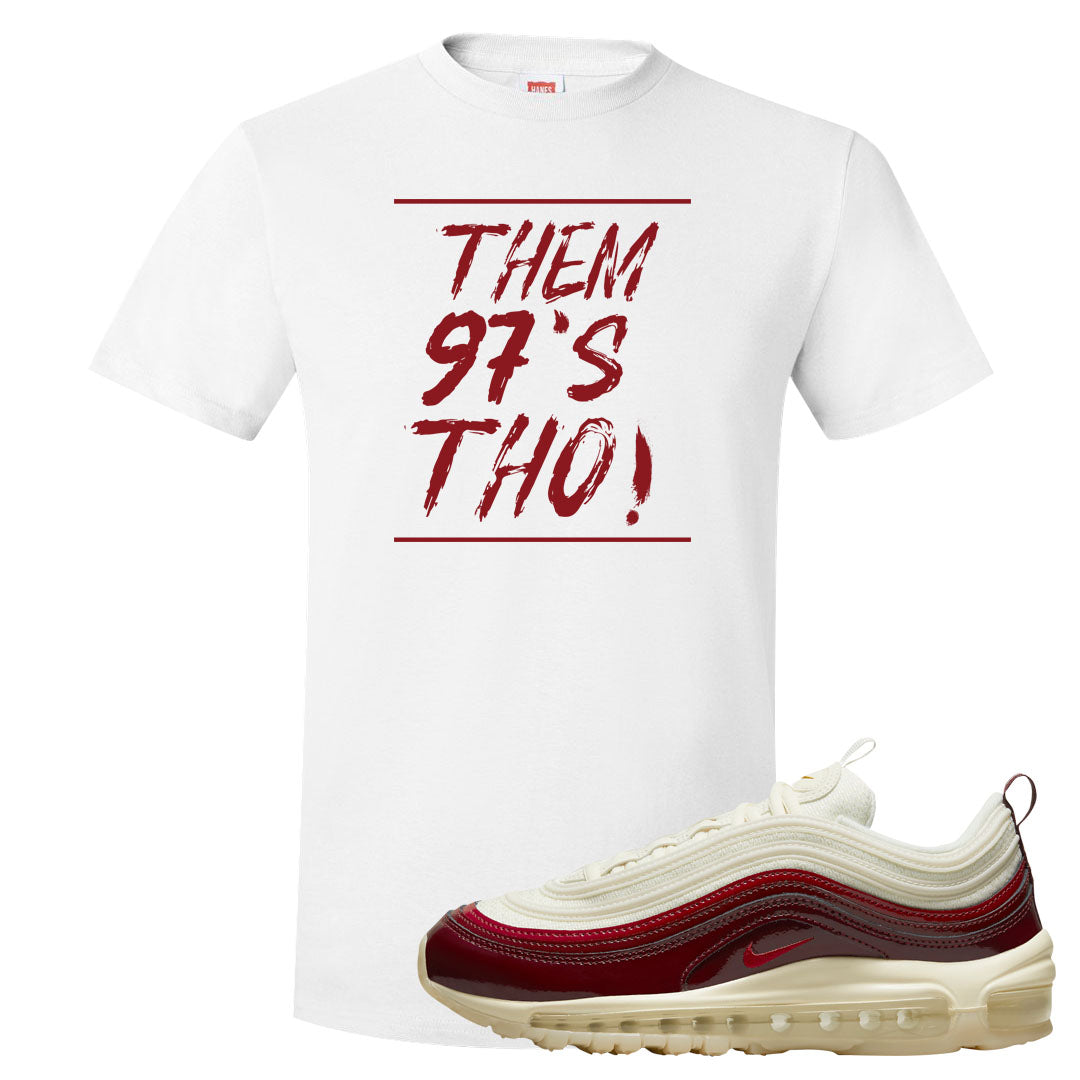 Dark Beetroot 97s T Shirt | Them 97's Tho, White