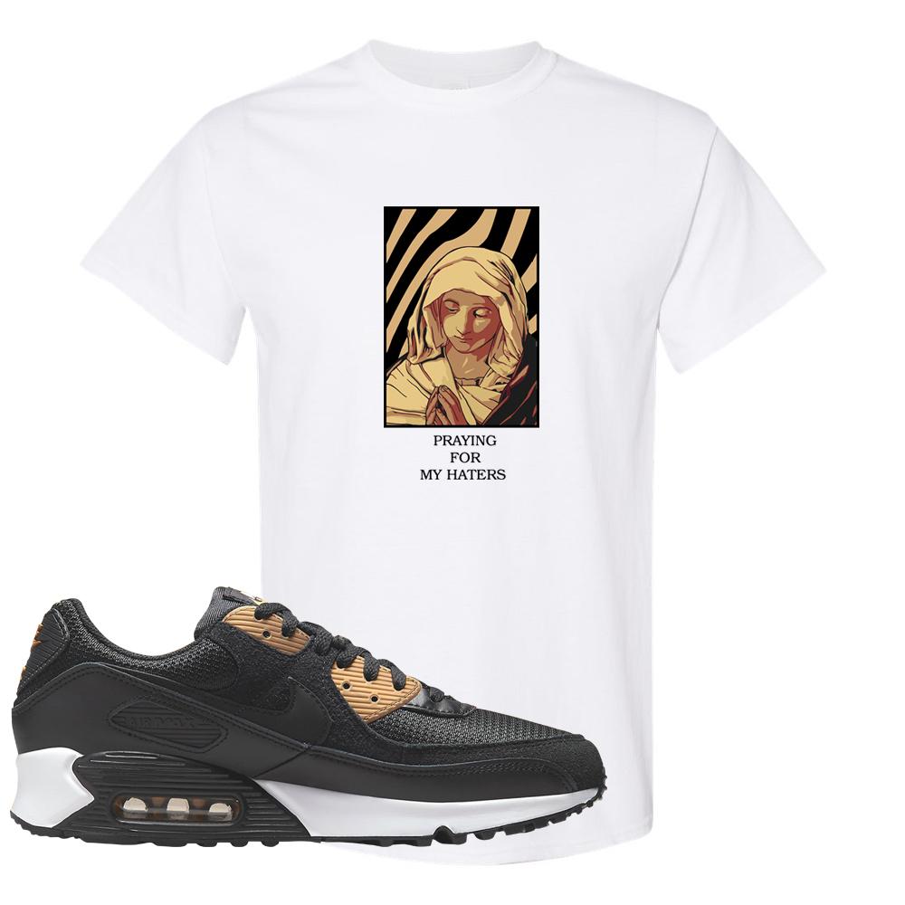 Air Max 90 Black Old Gold T Shirt | God Told Me, White