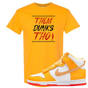 Yellow Gold Orange High Dunks T Shirt | Them Dunks Tho, Gold