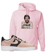 Air Force 1 Low Bling Tan Leather Hoodie | Escobar Illustration, Light Pink