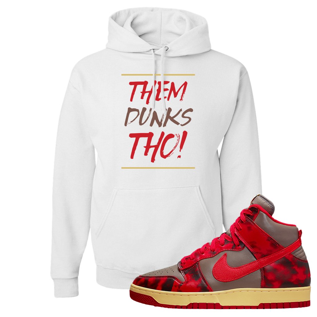 Acid Wash Red 1985 High Dunks Hoodie | Them Dunks Tho, White