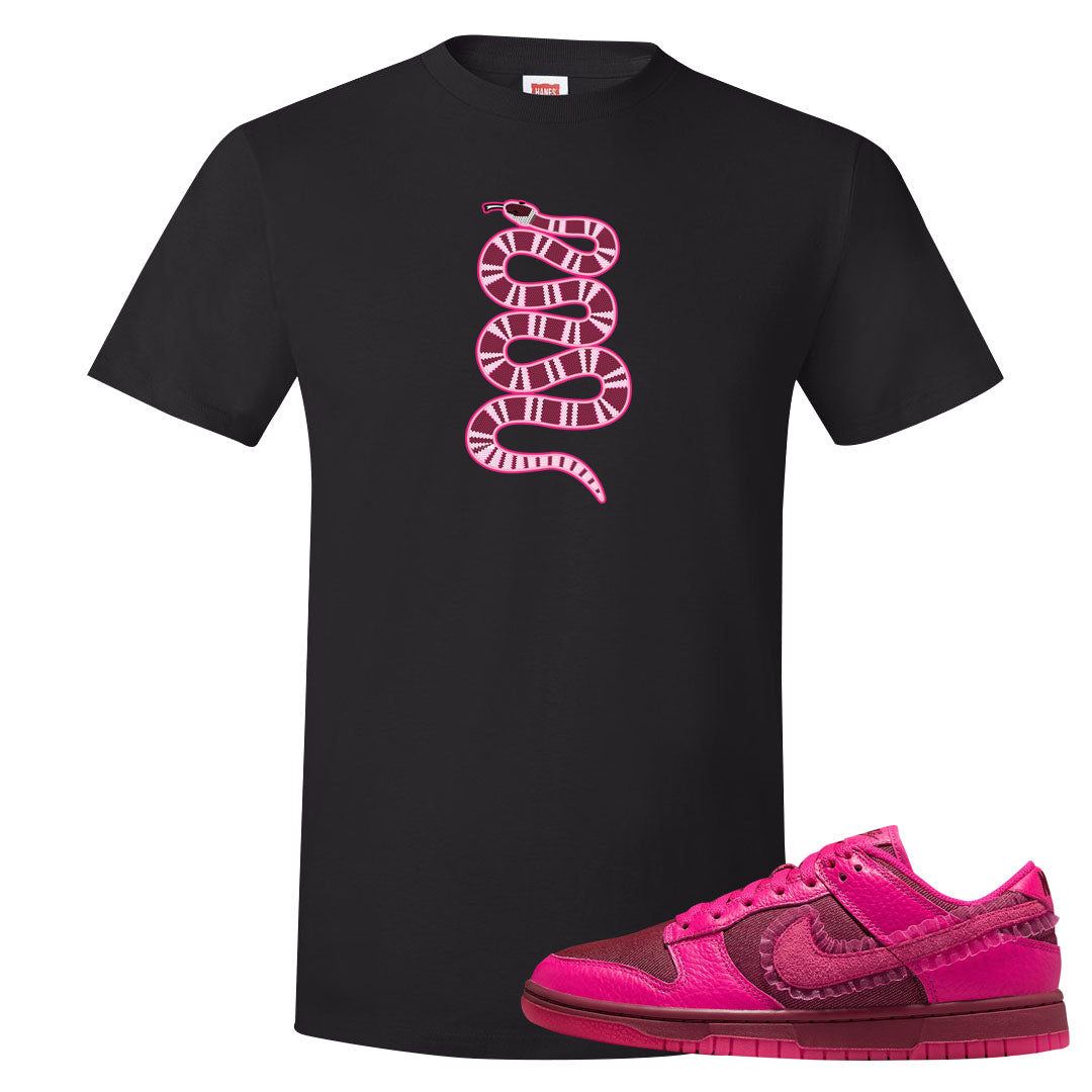 2022 Valentine's Day Low Dunks T Shirt | Coiled Snake, Black