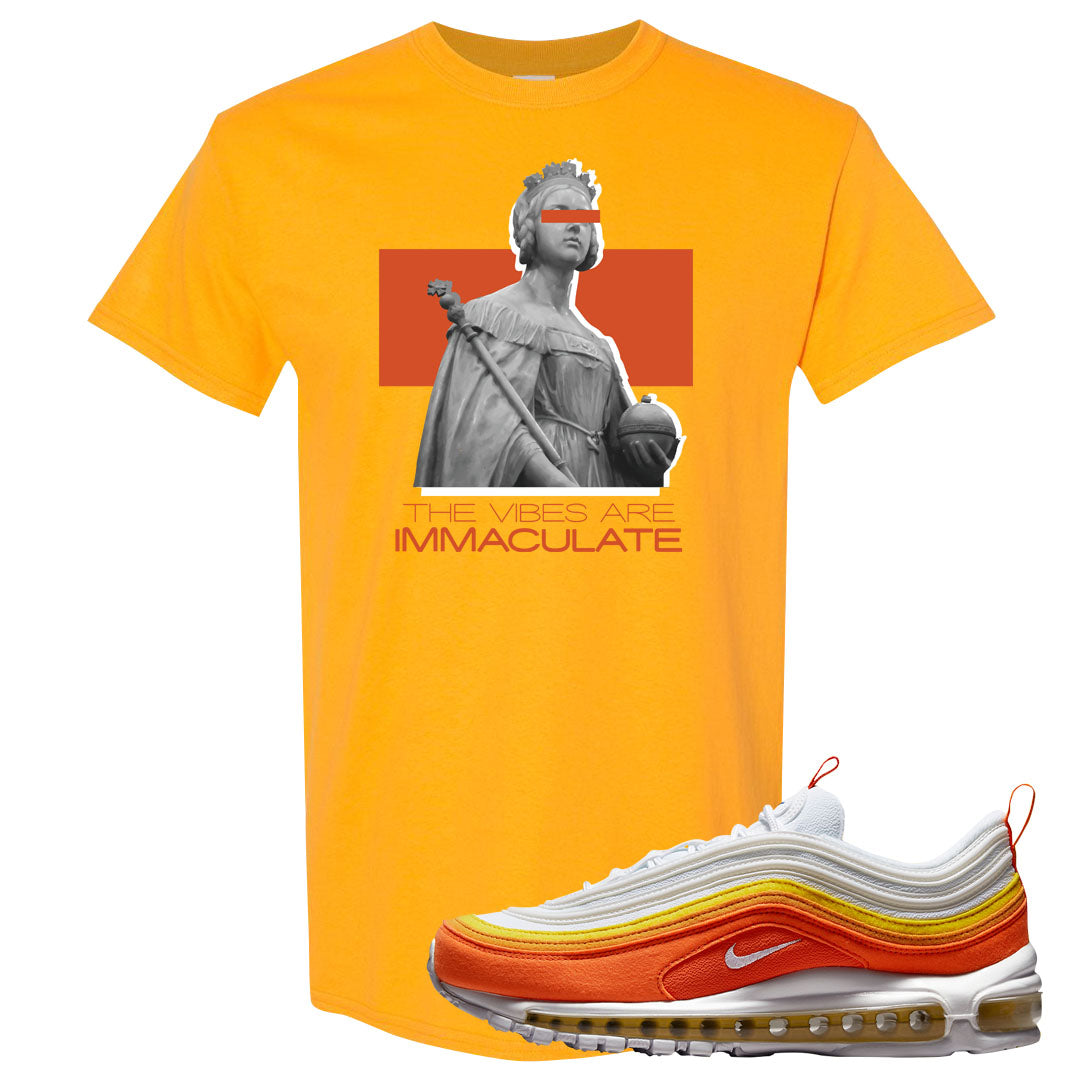 Club Orange Yellow 97s T Shirt | The Vibes Are Immaculate, Gold