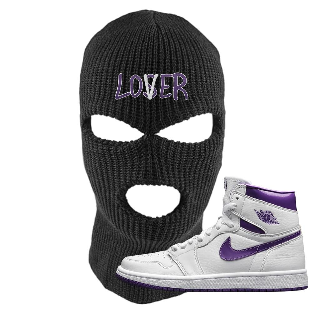 Air Jordan 1 Metallic Purple Ski Mask | Lover, Black