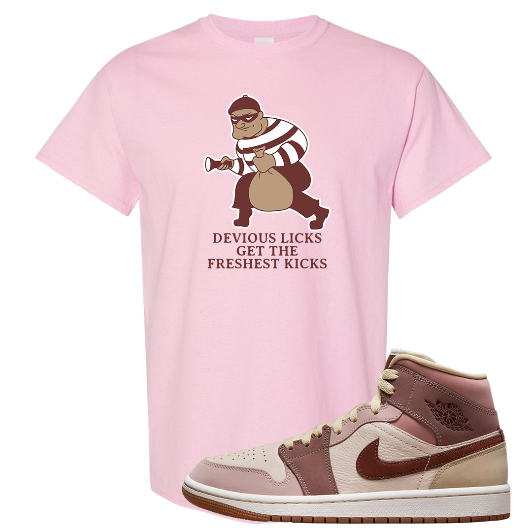 Pink Sand Mauve Mid 1s T Shirt | Devious Licks, Light Pink