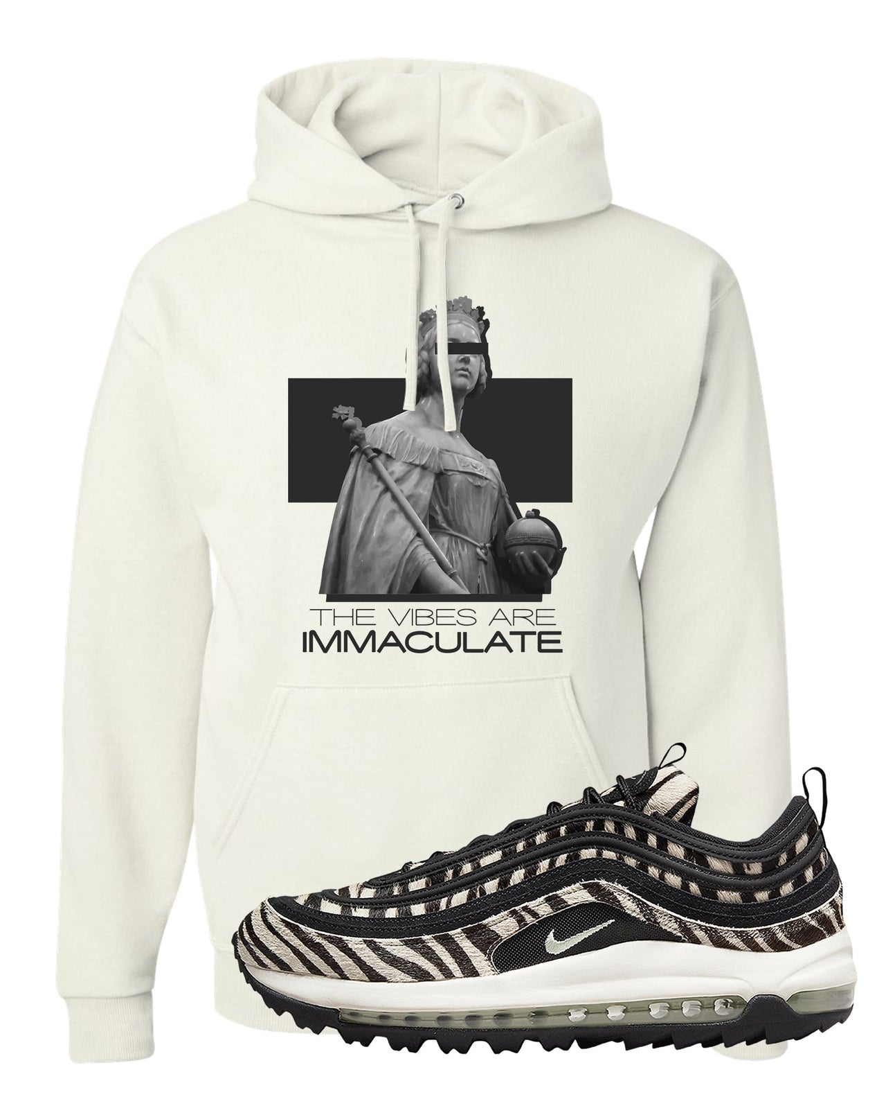 Zebra Golf 97s Hoodie | The Vibes Are Immaculate, White
