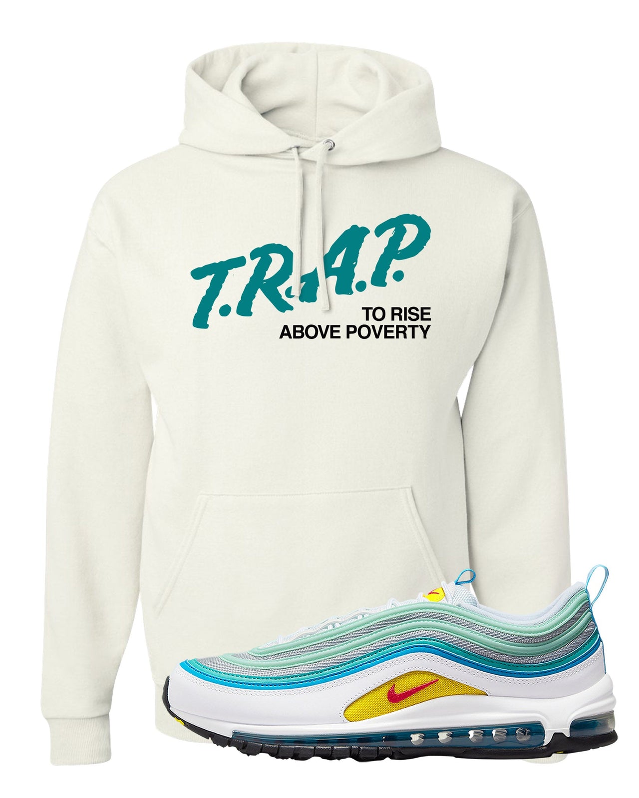 Spring Floral 97s Hoodie | Trap To Rise Above Poverty, White
