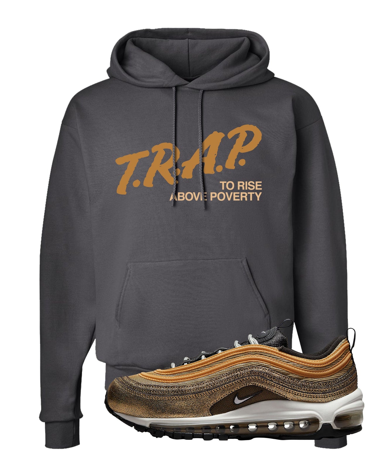 Golden Gals 97s Hoodie | Trap To Rise Above Poverty, Smoke Grey