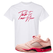 Arctic Pink Low 5s T Shirt | Talk To Me Nice, White