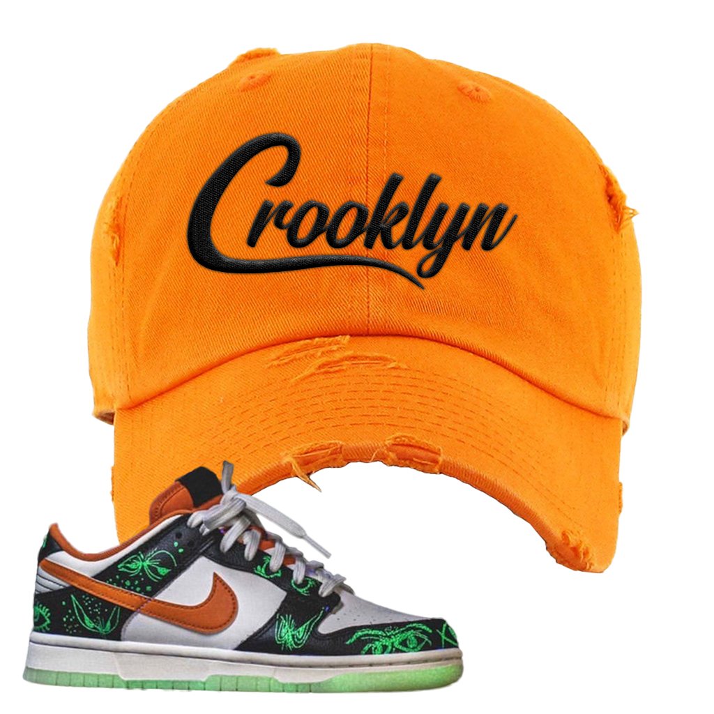 Halloween Low Dunks 2021 Distressed Dad Hat | Crooklyn, Orange