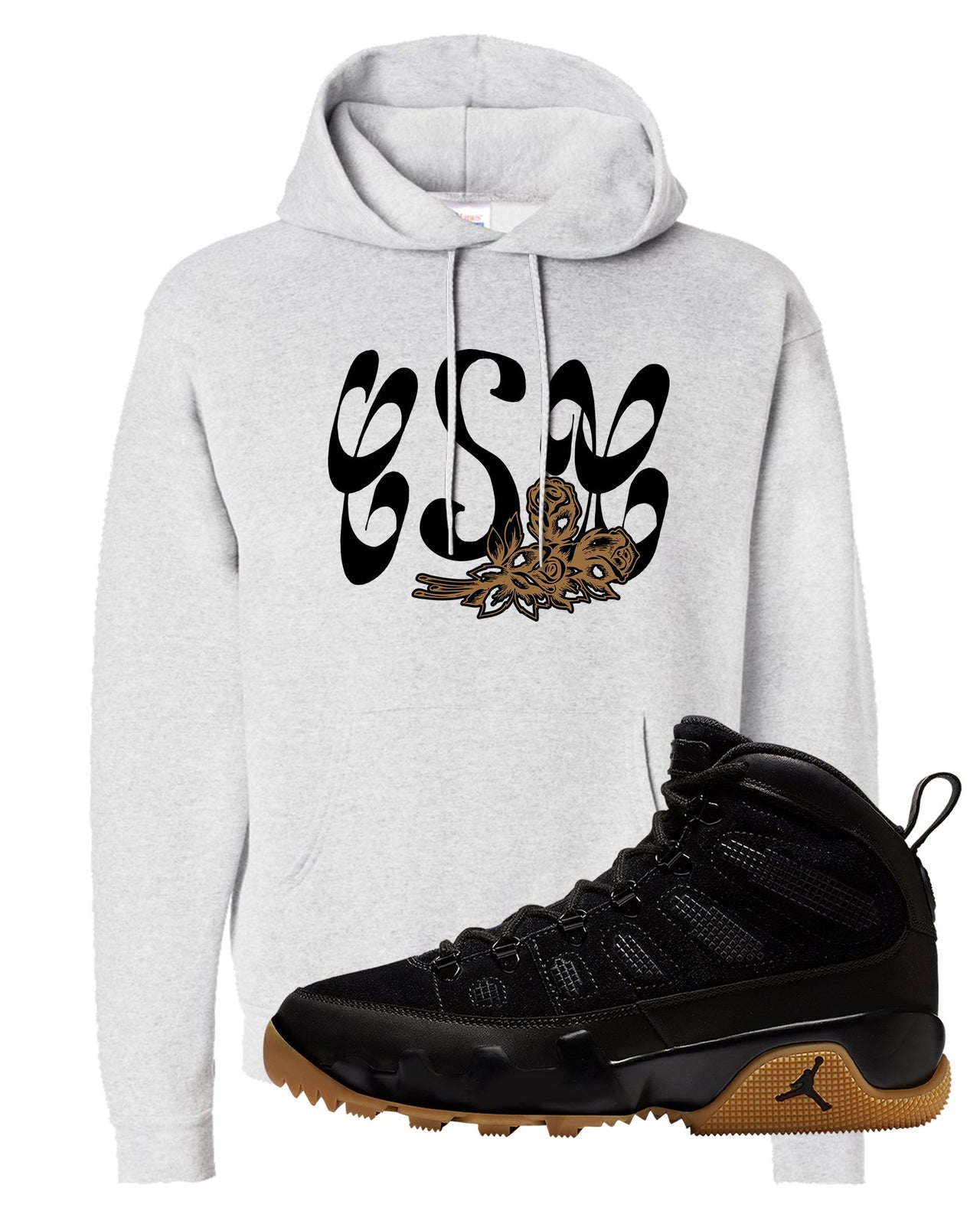 NRG Black Gum Boot 9s Hoodie | Certified Sneakerhead, Ash