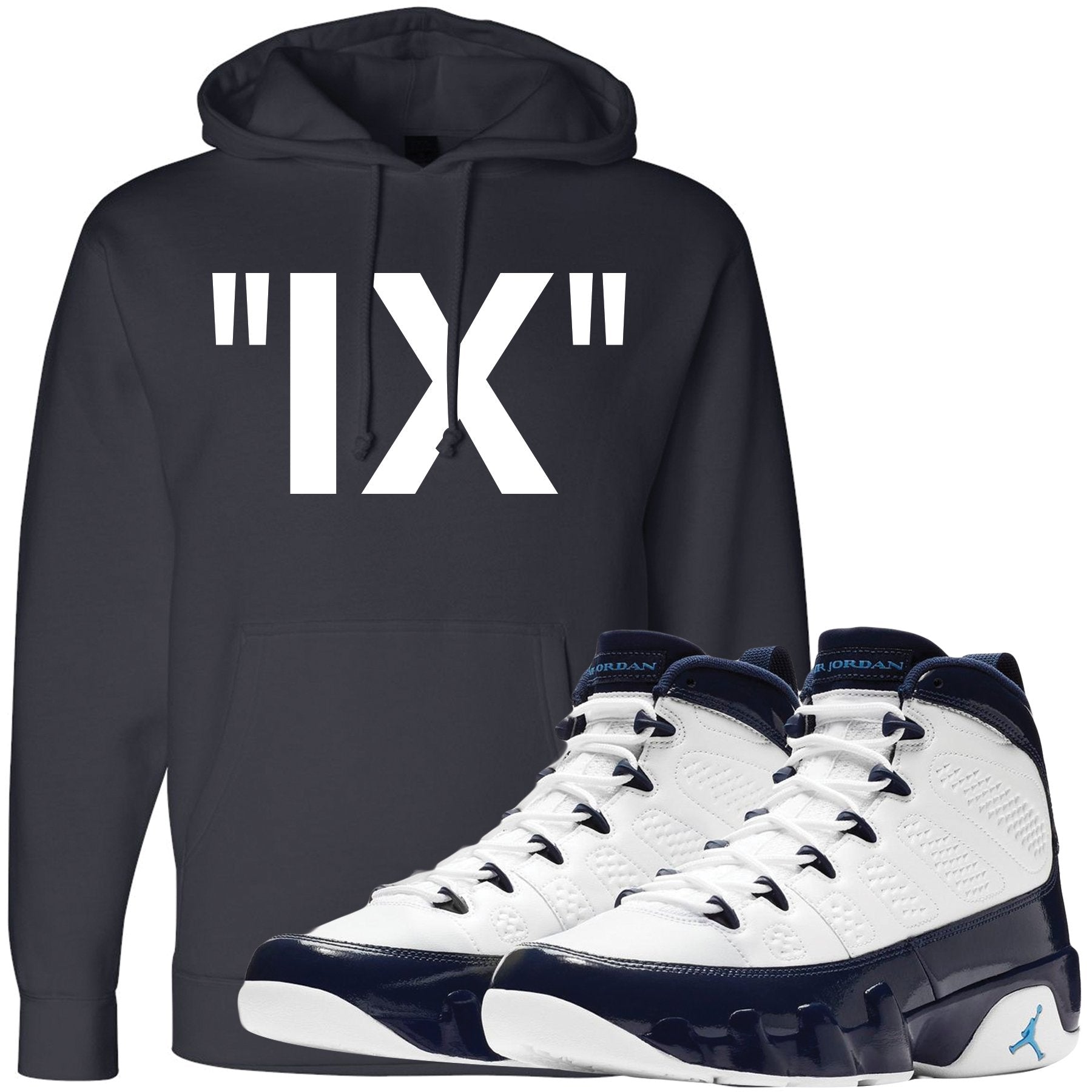 Wear your Jordan 9 All Star UNC Blue Pearl sneaker matching hoodie to match your pair of Jordan 9 All Star UNC Blue Pearl sneakers