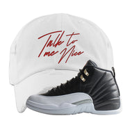 Playoff 12s Distressed Dad Hat | Talk To Me Nice, White