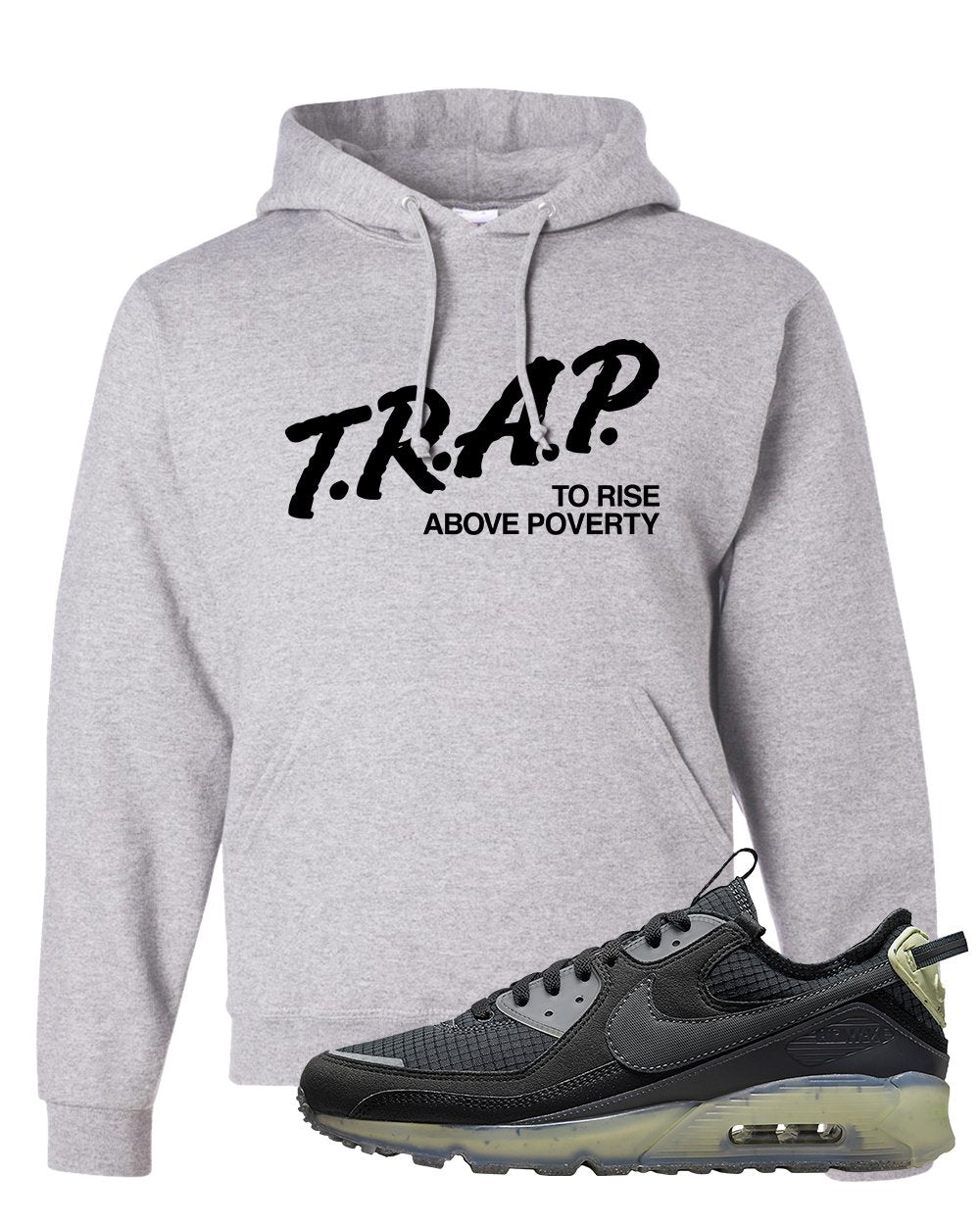 Terrascape Lime Ice 90s Hoodie | Trap To Rise Above Poverty, Ash