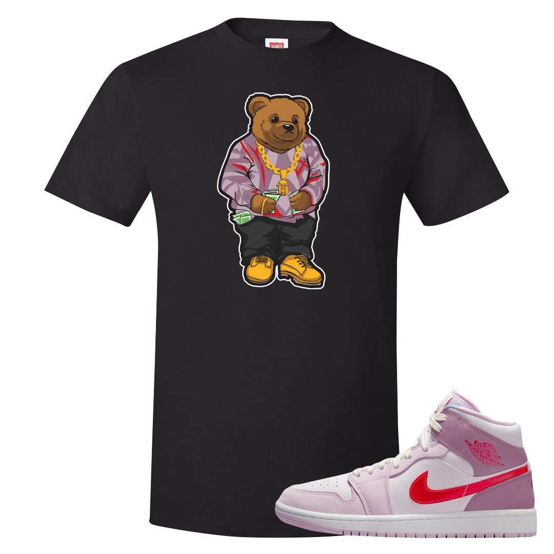 Valentine's Day Mid 1s T Shirt | Sweater Bear, Black