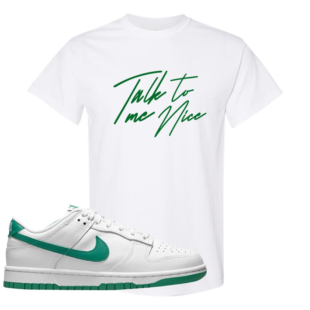 White Green Low Dunks T Shirt | Talk To Me Nice, White