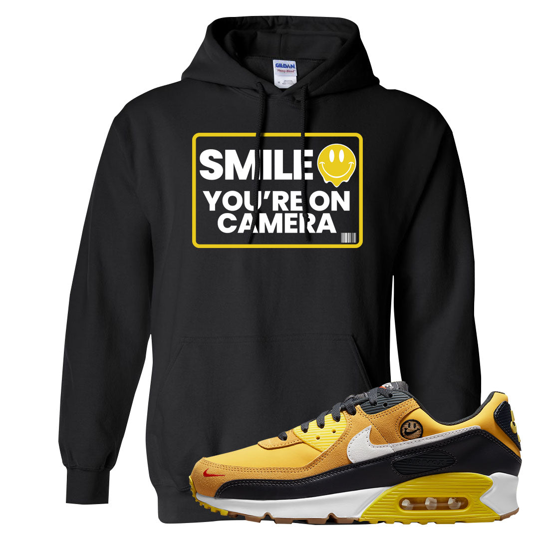 Go The Extra Smile 90s Hoodie | Smile You're On Camera, Black