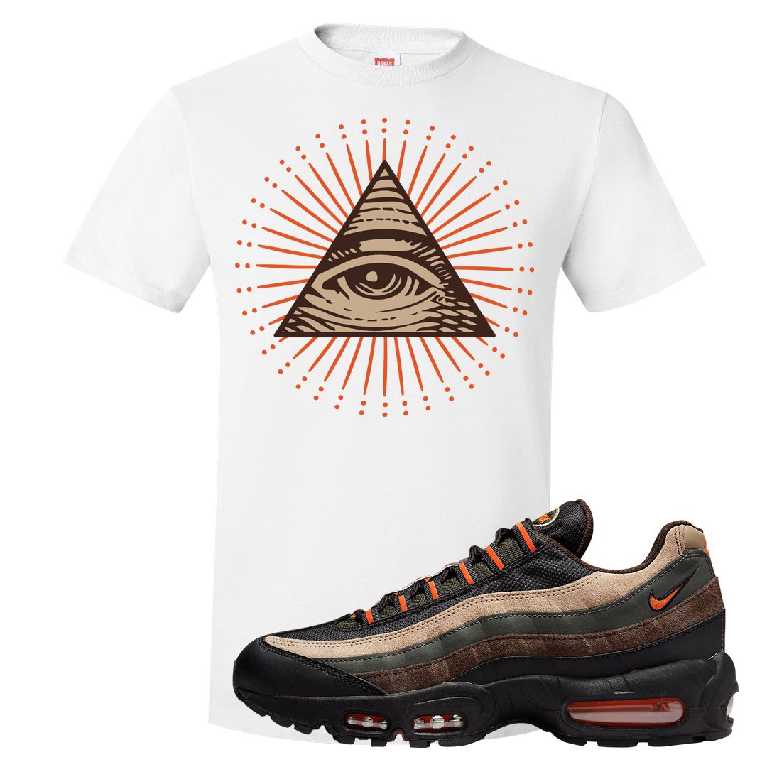 Dark Army Orange Blaze 95s T Shirt | All Seeing Eye, White