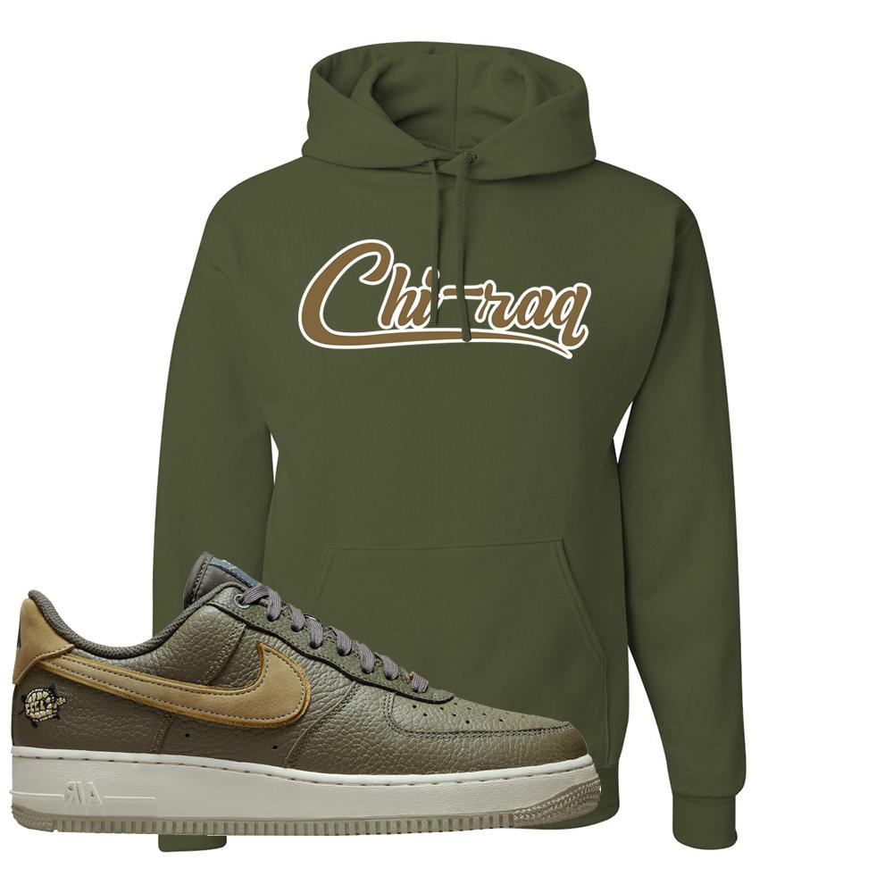 Tortoise Low AF1s Hoodie | Chiraq, Military Green