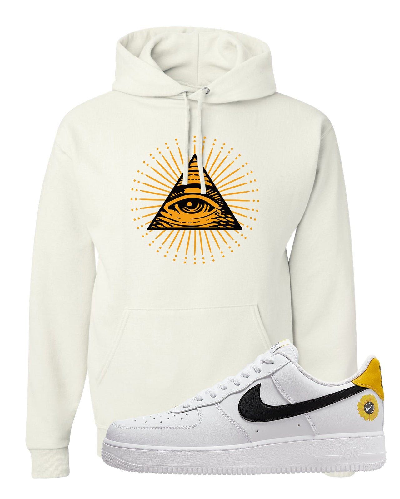 Have A Nice Day AF1s Hoodie | All Seeing Eye, White