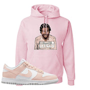 Move To Zero Pink Low Dunks Hoodie | Escobar Illustration, Light Pink