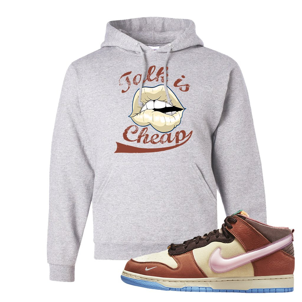 Chocolate Milk Mid Dunks Hoodie | Talk Lips, Ash