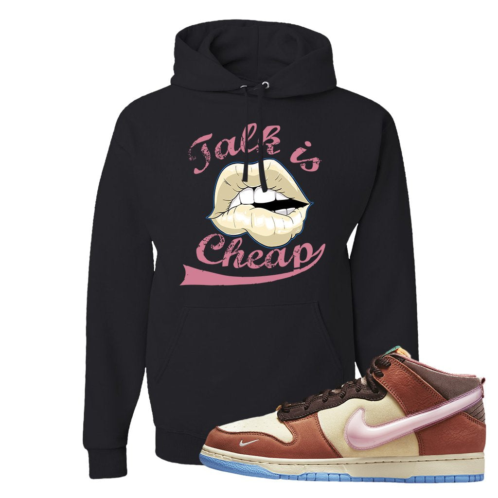 Chocolate Milk Mid Dunks Hoodie | Talk Lips, Black