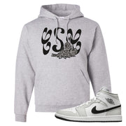 Light Smoke Grey Mid 1s Hoodie | Certified Sneakerhead, Ash