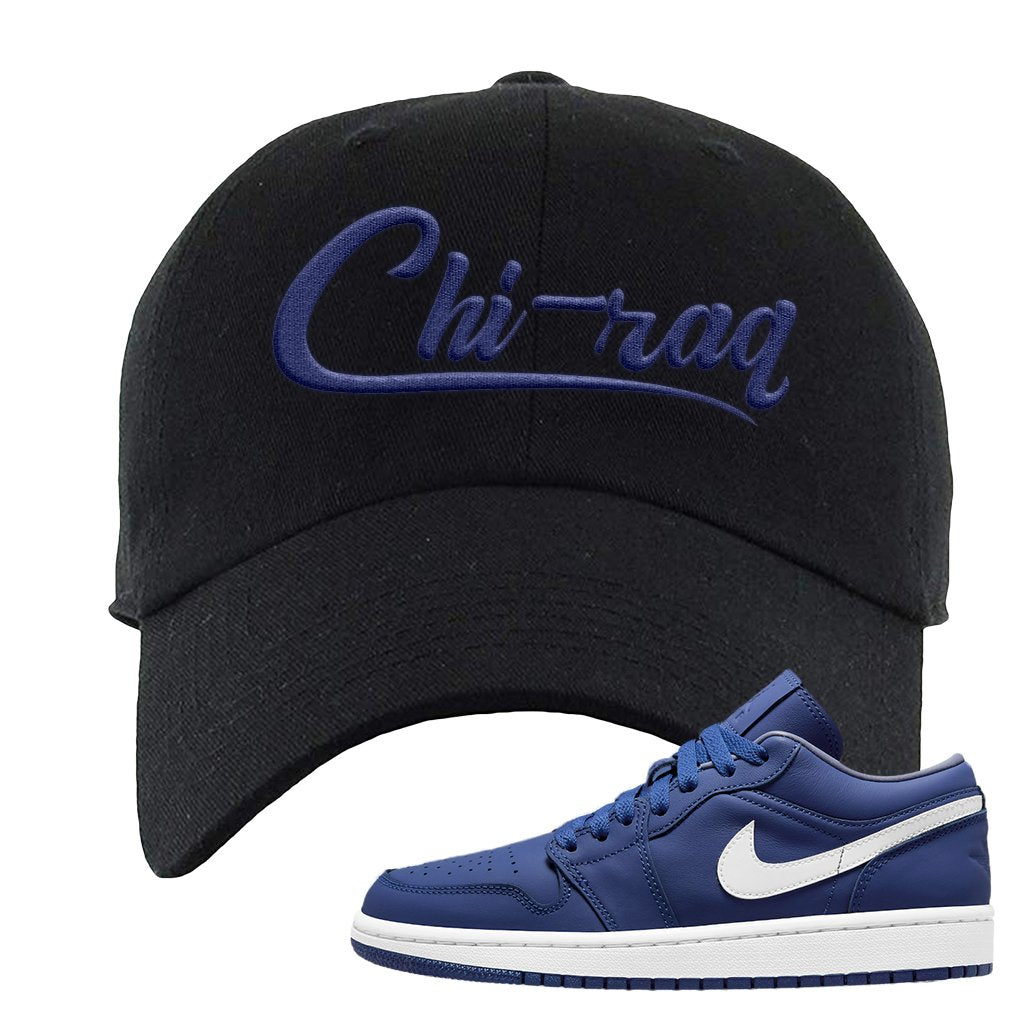 WMNS Dusty Blue Low 1s Dad Hat | Chiraq, Black