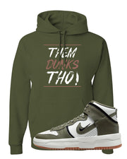 Cargo Khaki Rebel High Dunks Hoodie | Them Dunks Tho, Military Green