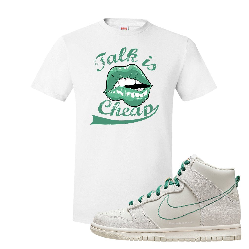 First Use High Dunks T Shirt | Talk Lips, White