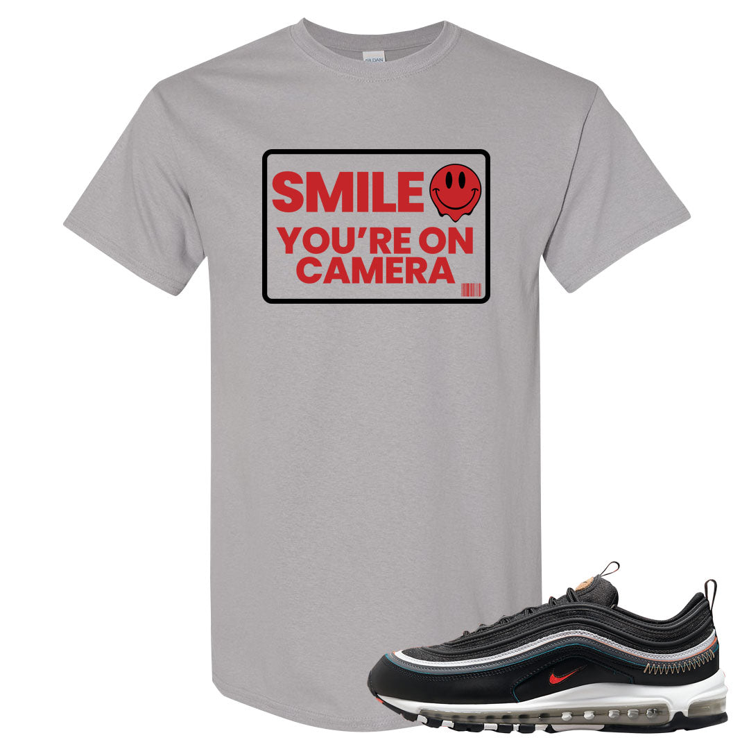 Alter and Reveal 97s T Shirt | Smile You're On Camera, Gravel